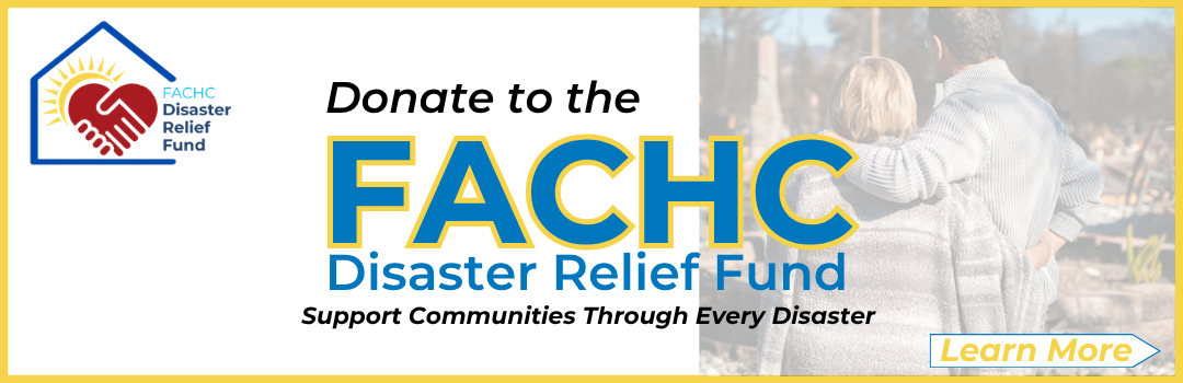 The FACHC Disaster Relief donation graphic.